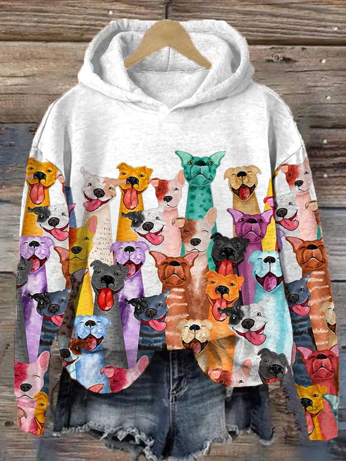 🔥Buy 3 Get 10% Off🔥Women's Fun Dogs Print Casual Hoodie