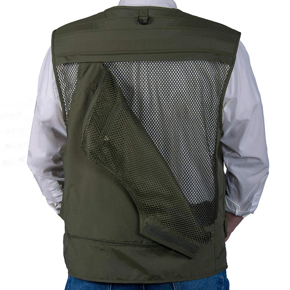 Outdoor Lightweight Mesh Fabric Vest with 16 Pockets